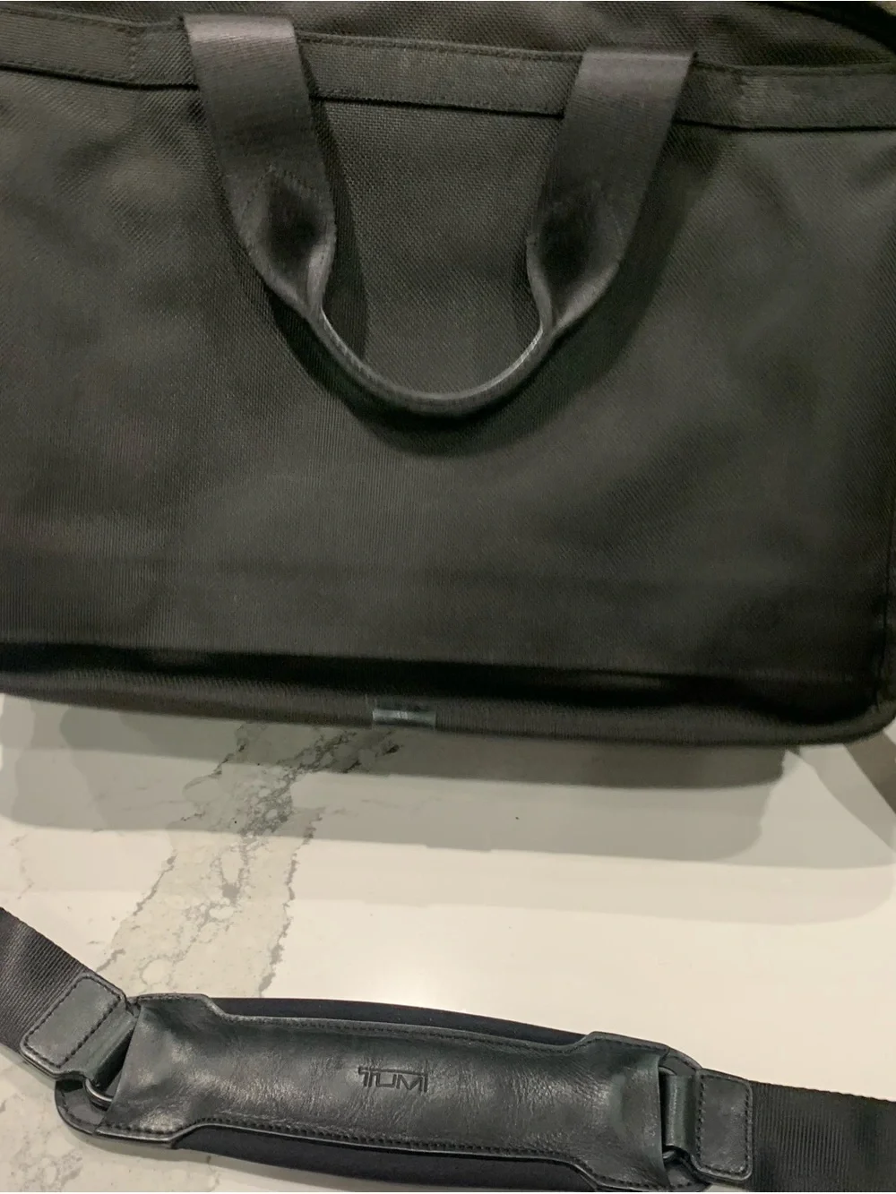 Tumi Black Nylon Laptop Briefcase with Shoulder Strap